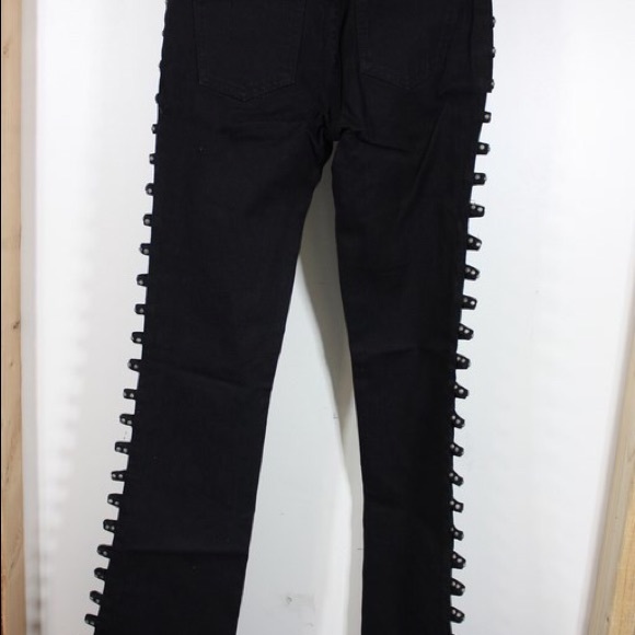 Biker Design cutout black jeans sz3 - Picture 4 of 5